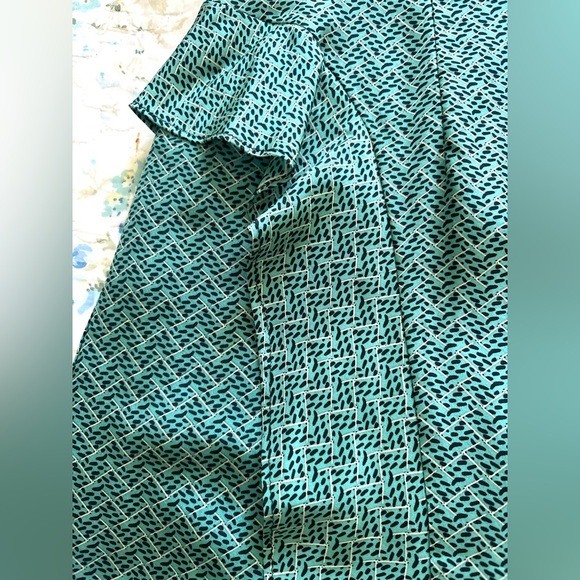 $298 Nanette Lepore Green Silk Dress Fit & Flare size 8-10 NWOT - Picture 5 of 12